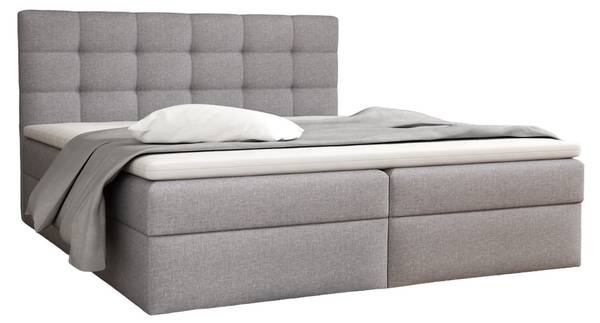 Boxspringbett DORIANO Grau - Breite: 121 cm