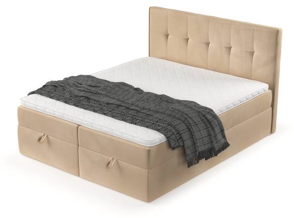 Boxspringbett TIVRA mit Stauraum Kronos Beige - Liegefläche Breite: 160 cm