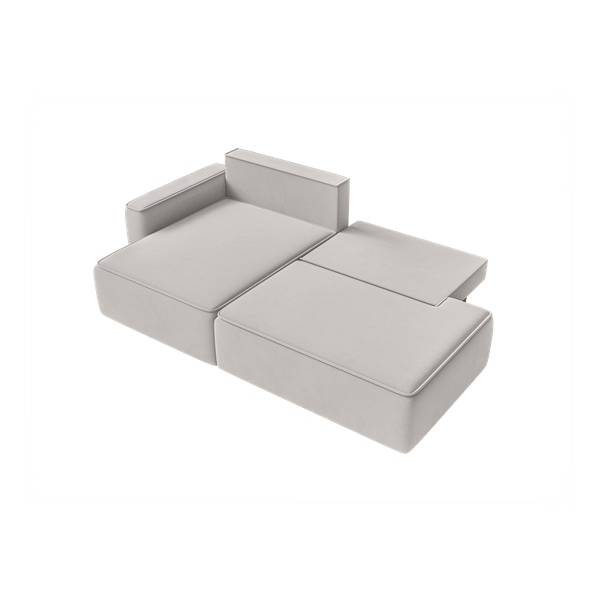 Ecksofa Sarro Weiß - Armlehne davorstehend links - Ecke davorstehend links - Ottomane davorstehend links