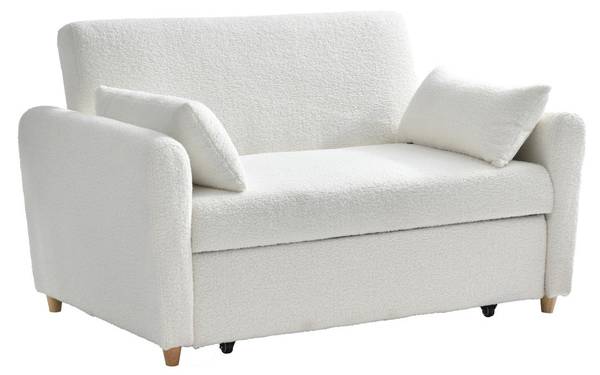 Schlafsofa AYLA Weiß - Textil - 140 x 86 x 87 cm