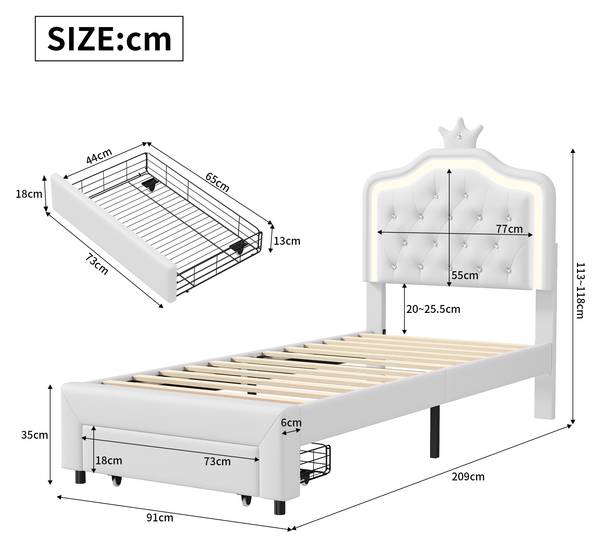 Kinder Bett HGCTB139 Breite: 91 cm