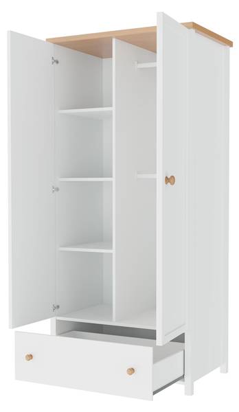 Drehtürenschrank Story 12 Weiß - Holzwerkstoff - 85 x 187 x 52 cm