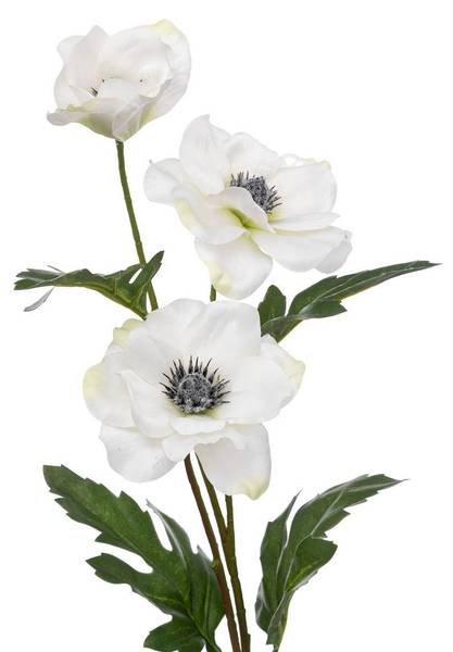 Künstliche Pflanze ANEMONE Weiß - Textil - 20 x 69 x 10 cm