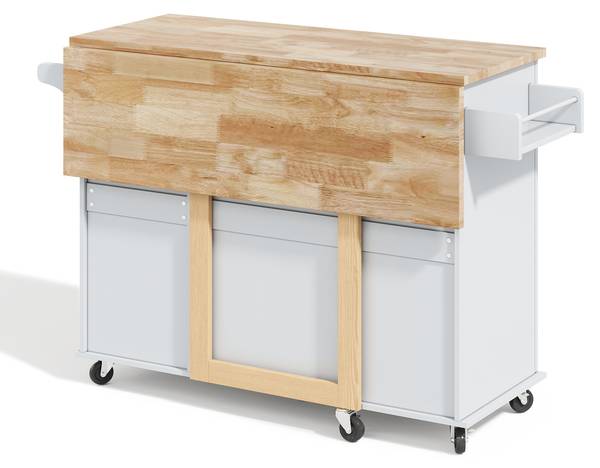 Keukenwagen WoodyZoom Ⅲ grijs - plaatmateriaal op houtbasis - 43 x 92 x 137 cm