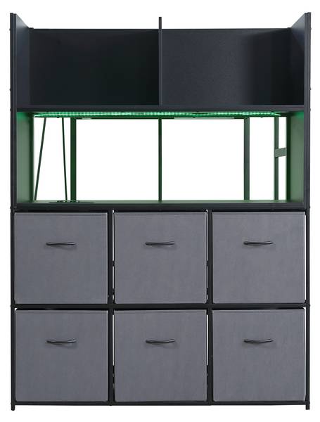 Hochbett JINSSHEFHE Ⅰ Schwarz - Eisen - 128 x 170 x 243 cm