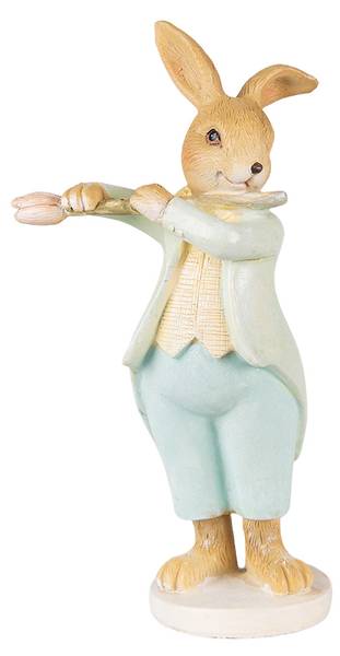 Figur Kaninchen DekoEaster-Marcus Grün - Kunststoff - 5 x 16 x 8 cm
