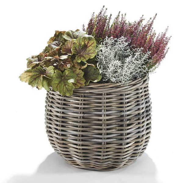 Pflanzkorb FIORA35 Grau - Rattan - 35 x 33 x 35 cm