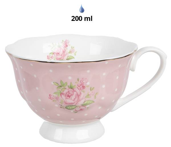 Tasse mit Untertasse Francis&Cups Pink - Porzellan - 14 x 8 x 14 cm