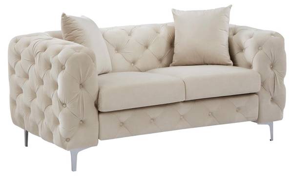 Couchgarnitur mit Sessel EDWINA 3er-Set Beige