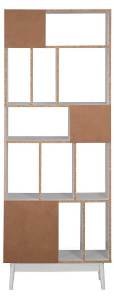 Boekenrek Mawar wit - deels massief hout - 70 x 187 x 30 cm