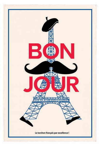 Geschirrtuch Bonjour Weiß - Textil - 48 x 1 x 72 cm