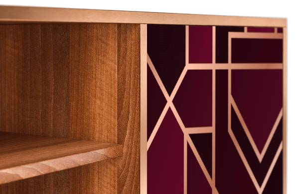 TV-Lowboard T2 Walnuss Rot - Holzwerkstoff - 170 x 69 x 48 cm