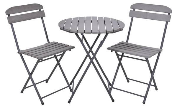 Balkonmöbel-Set ULF Grau - Kunststoff - 60 x 70 x 60 cm