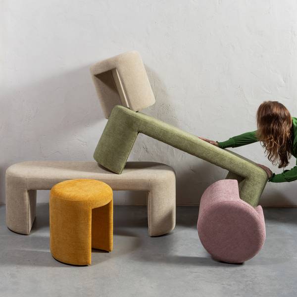 Hocker Charlie Beige - Hellbeige