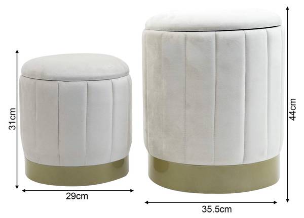 Poef Okome (Set van 2) wit