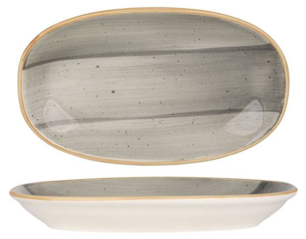 Servierschale Aura Space 2er set Grau - Porzellan - 24 x 2 x 24 cm