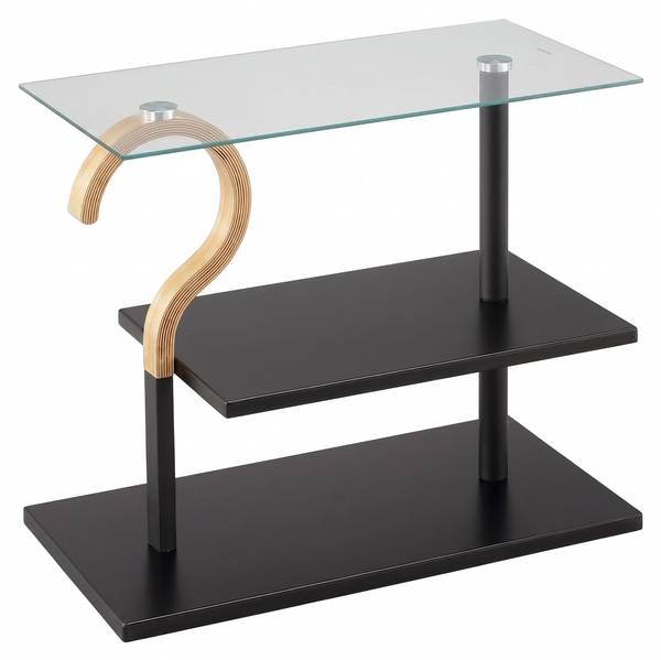Salontafel met glasplaat zwart - bruin - staal - 60 x 50 x 30 cm