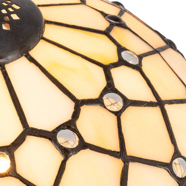Tiffany Tischlampe 7021 Weiß - Glas - 30 x 47 x 30 cm