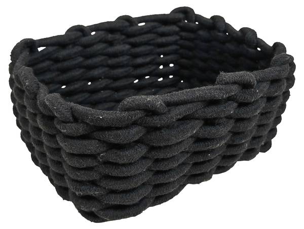 Korb LARRY Schwarz - Kunststoff - Textil - 19 x 12 x 14 cm