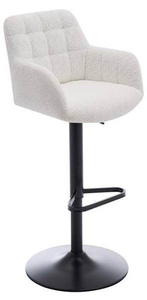 Barhocker PEGA 2er-Set Weiß - Textil - 50 x 93 x 49 cm