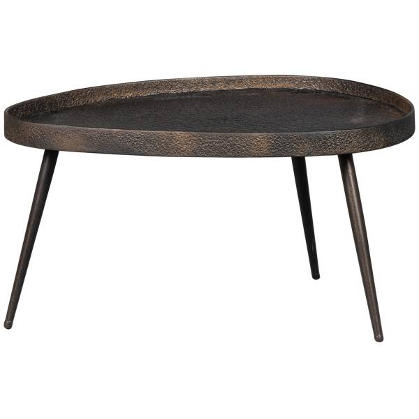 Table d'appoint Crude lot de 2 Marron - Frêne structuré - Fer - 71 x 39 x 52 cm