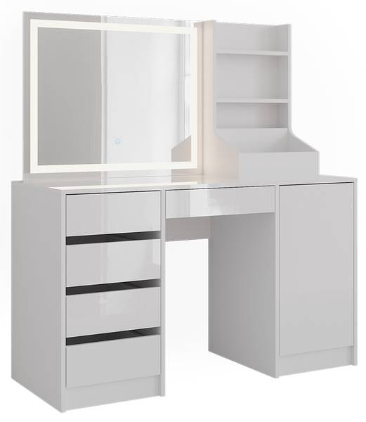 Schminktisch Sherry 57647 3er set Weiß - Holzwerkstoff - 129 x 76 x 51 cm