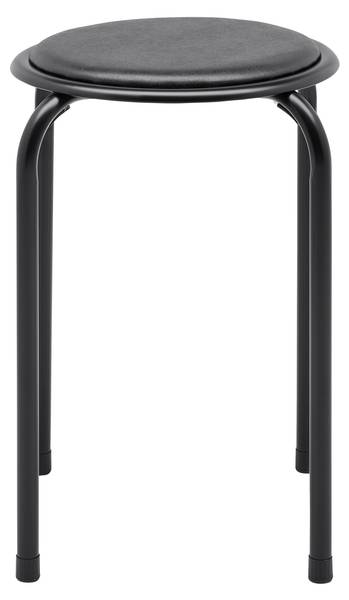 Stapelhocker RAKI I Schwarz - Holzwerkstoff - Metall - Textil - 30 x 45 x 30 cm