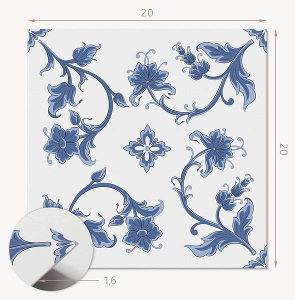 Vinylfliese BlumeHinte 20er-Set 20 x 20 cm