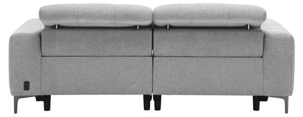 2,5-Sitzer ALVARO Grau - Metall - Kunststoff - Textil - Holz teilmassiv - 220 x 79 x 109 cm