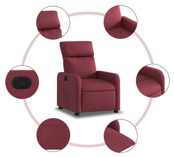Fauteuil inclinable 3032661-3 Rouge - Brun rouge