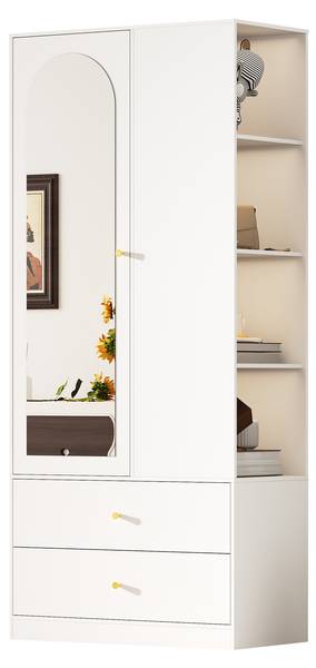 Kleiderschrank  MUDBA495 Ⅳ Weiß - Holzwerkstoff - 80 x 180 x 40 cm