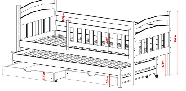 Lit enfant GALAXY KSB014 Gris