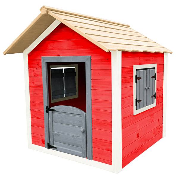 Spielhaus DAS KLEINE SCHLOSS Rot - Holz teilmassiv - 101 x 128 x 106 cm