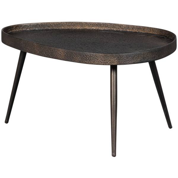 Table d'appoint Crude lot de 2 Marron - Frêne structuré - Fer - 71 x 39 x 52 cm
