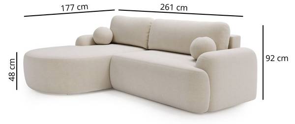 Ecksofa AURIO Beige - 261 x 82 x 177 cm