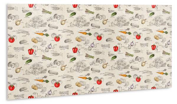 Selbstklebendes Wandpaneel Gemüse Polyester PVC - 100 x 50 x 0 cm