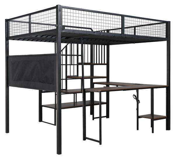 Hochbett JINSBUCHHE Ⅰ Schwarz - Eisen - 193 x 170 x 208 cm