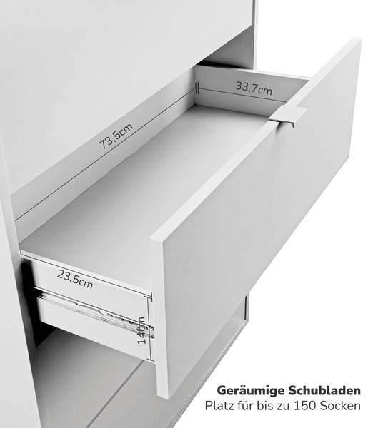 Kommode Die Stilvolle Weiß - 80 x 117 cm