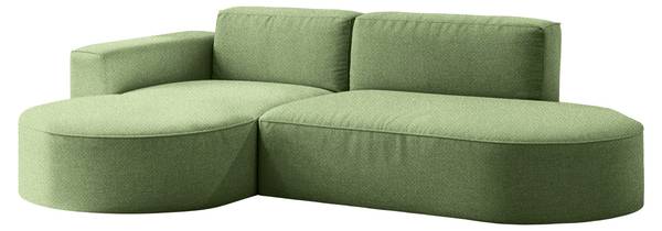 Ecksofa Modena Falten Grün - Massivholz - 165 x 78 x 236 cm