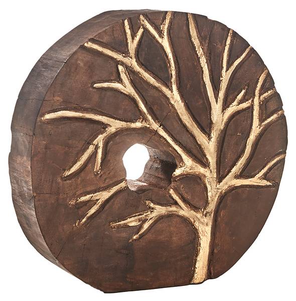 Dekofigur TREE Braun - Massivholz - 6 x 27 x 27 cm