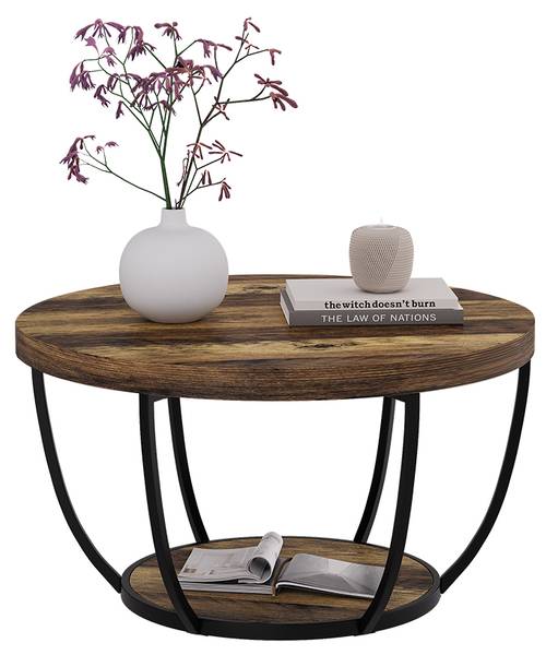 Table basse Arvina 56649 Marron - Bois manufacturé - 80 x 44 x 80 cm