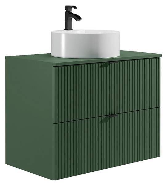 Badmöbel-Set ZEVINI Grün - Holz teilmassiv - 80 x 60 x 47 cm