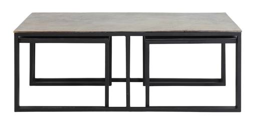 Couchtisch KUMALU 3-er Set Braun - Metall - 60 x 45 x 120 cm