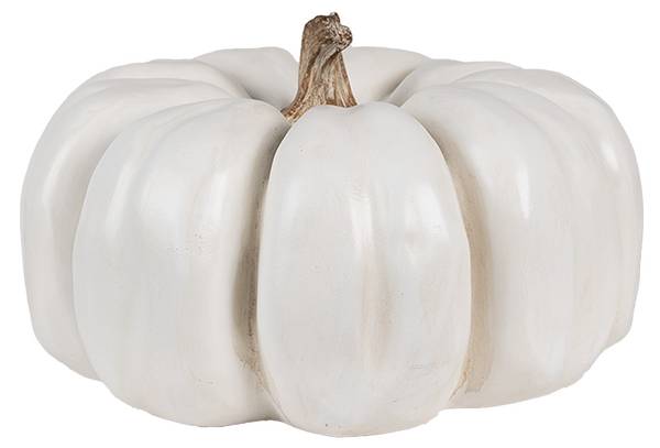 Decoratie Pompoen Deco&Chance wit - kunststof - 27 x 16 x 27 cm