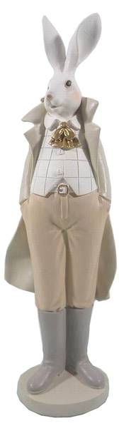 Figur Kaninchen DekoEaster-Greyson Weiß - Kunststoff - 10 x 37 x 11 cm
