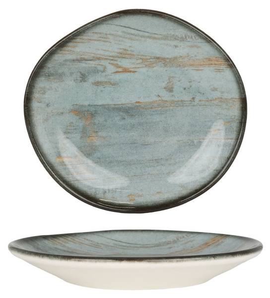 Assiette à desserts Madera 2 él. Vert - Porcelaine - 15 x 2 x 15 cm