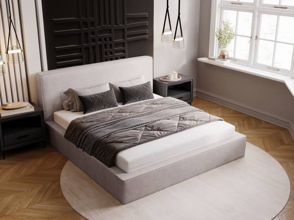 Polsterbett MONACO Hellgrau - Liegefläche Breite: 120 cm