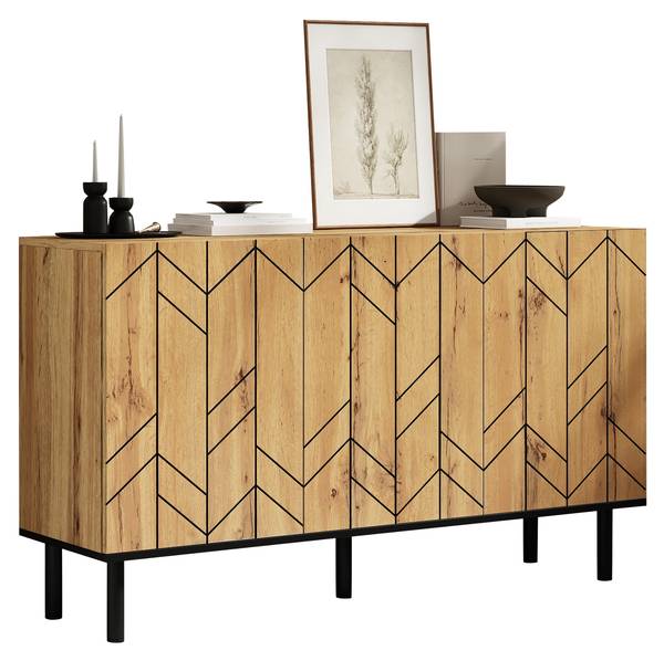 Sideboard Aphrodite Ⅸ Schwarz - Braun - Holzwerkstoff - 35 x 70 x 120 cm