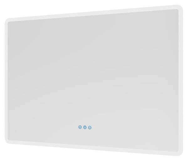 Badspiegel Badezimmer LED Wandspiegel Silber - Glas - 100 x 70 x 5 cm