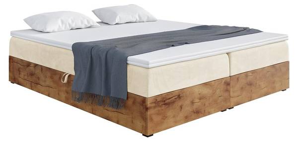 Boxspringbett LOFTY BOX Creme